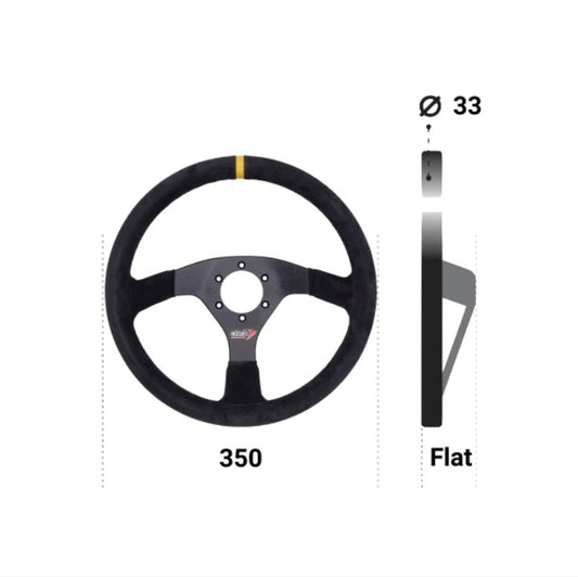 Atech 350mm Flat Suede Steering Wheel