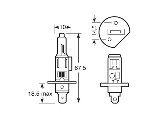 Ring 12v 100W H1 Super Bright Off Road Headlamp Spotlamp Bulb x2