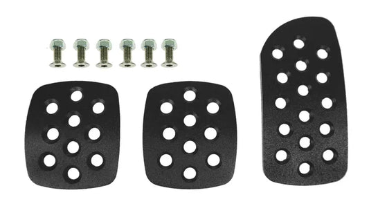 Motorsport Alloy Pedals Extension Plates Set - Aluminium Pedal Pad Kit - BLACK
