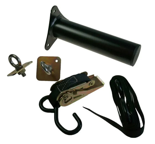 Motorsport Alloy Single Spare Wheel Carrier Post & Ratchet Tie Down Strap
