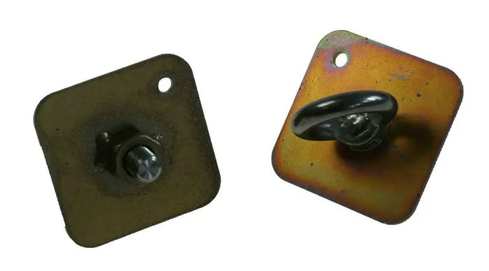 Black Alloy Double Spare Wheel Carrier Post & Ratchet Strap Tie Down