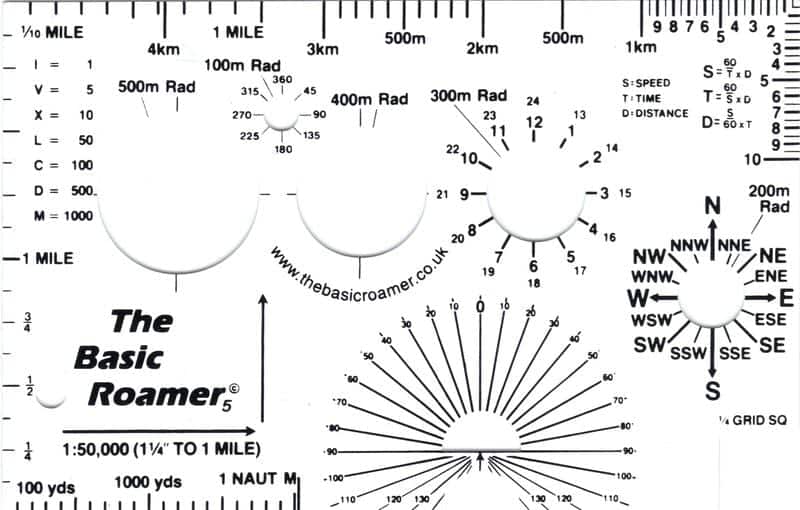 Map llywiwr cyd-yrrwr rali chwaraeon modur Basic Roamer 5 1:50000