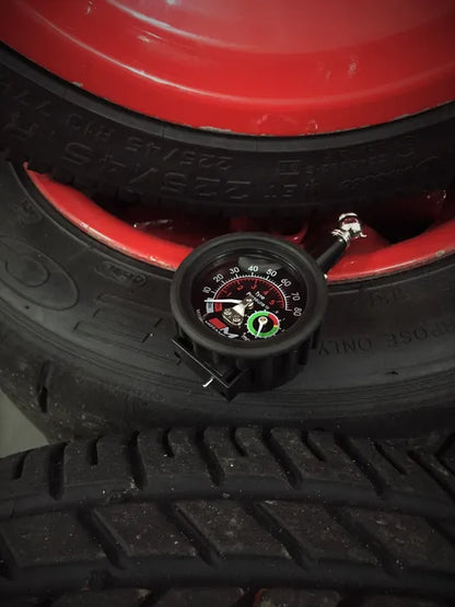 Motamec Motorsport Analogue Tyre Pressure Gauge With Built In Tyre Tread Depth Gauge.