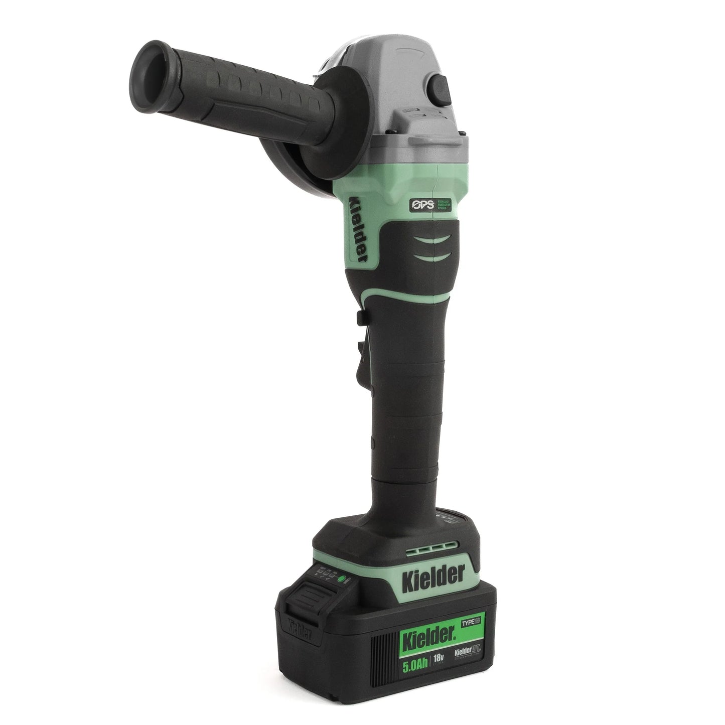 Kielder 18v 115mm Angle Grinder, 1 x 5.0Ah, Charger + 7 Mixed Discs Box