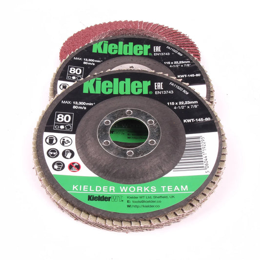 Kielder 115mm 80 Grit Flap Disc for Angle Grinder 3 PACK