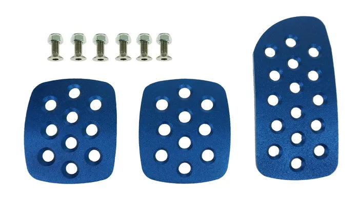 Motorsport Alloy Pedals Extension Plates Set - Aluminium Pedal Pad Kit - BLue