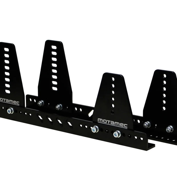 Alloy Race Rally 6 Piece Seat Brackets Side Mounts Black Drilled Not Slotted