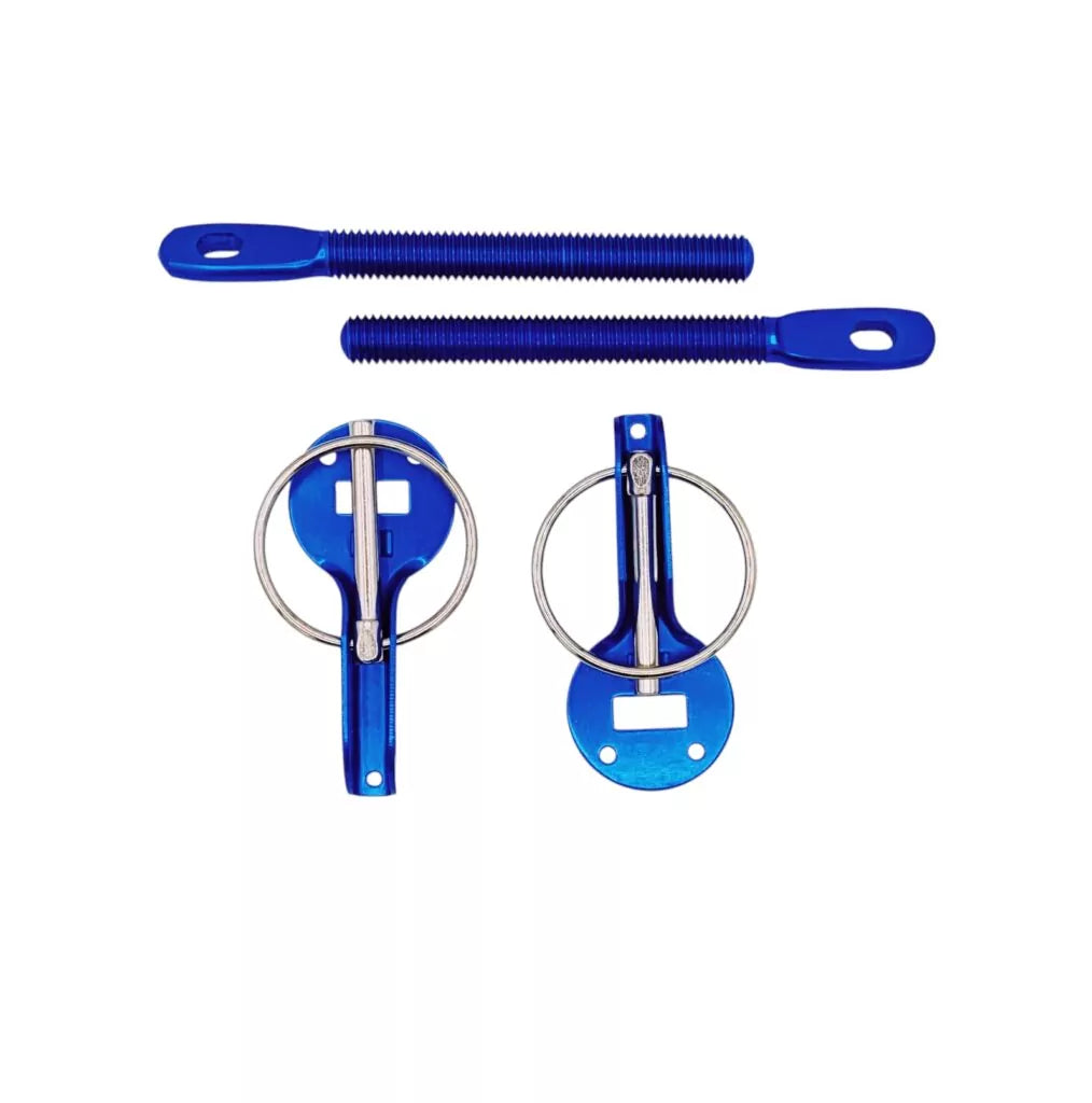 OBP Blue Alloy Bonnet Boot Pin Kit Set