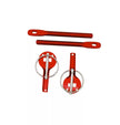 OBP Red Alloy Bonnet Boot Pin Kit Set