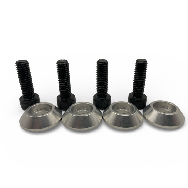 Race Rally Trackday Bucket Seat Side Subframe Mount Black fixing Bolts & CNC Alloy Washers x4