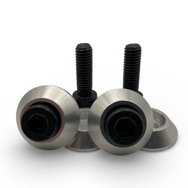 Race Rally Trackday Bucket Seat Side Subframe Mount Black fixing Bolts & CNC Alloy Washers x4