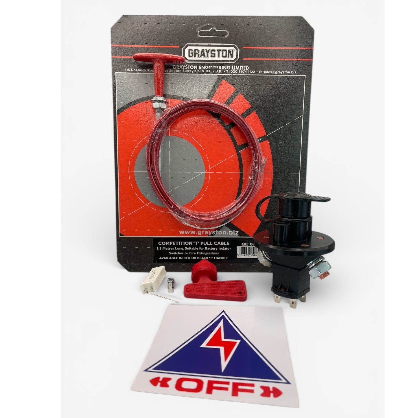 Grayston FIA Motorsport Approved Master Cut Off Battery Isolator Switch Full kit