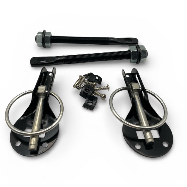 Rally Alloy Bonnet Pin Kit Alloy Black Competition Motorsport