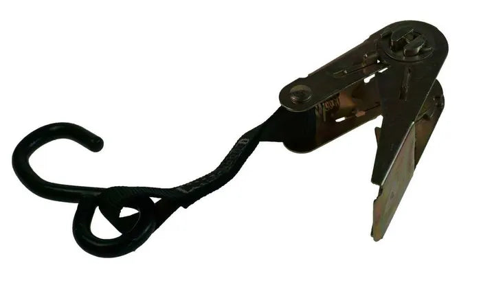 Black Alloy Double Spare Wheel Carrier Post & Ratchet Strap Tie Down
