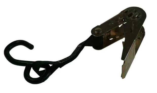 Black Alloy Double Spare Wheel Carrier Post & Ratchet Strap Tie Down