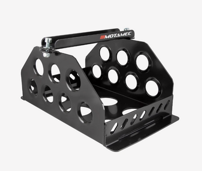 Motamec Std Size Alloy Car Battery Tray Aluminium Box Holder Black Powder Coated