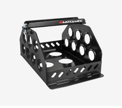 Motamec Std Size Alloy Car Battery Tray Aluminium Box Holder Black Powder Coated