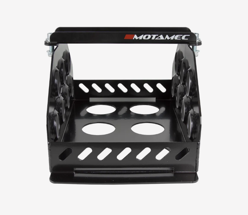 Motamec Std Size Alloy Car Battery Tray Aluminium Box Holder Black Powder Coated