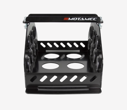 Motamec Std Size Alloy Car Battery Tray Aluminium Box Holder Black Powder Coated