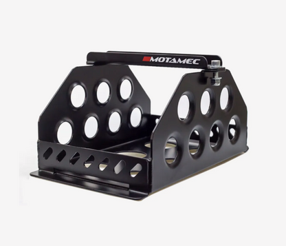Motamec Std Size Alloy Car Battery Tray Aluminium Box Holder Black Powder Coated