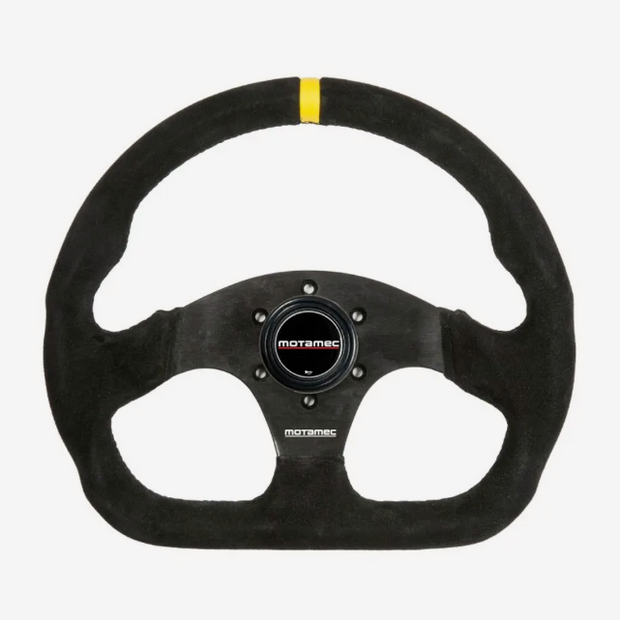Motamec Formula Race Steering Wheel D Shape 320mm Black Suede Black Spoke