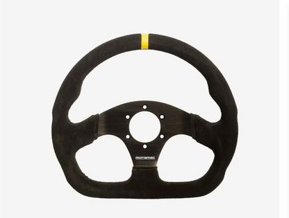 Motamec Formula Race Steering Wheel D Shape 320mm Black Suede Black Spoke