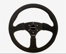 Motamec Race Rally Steering Wheel Semi Dish 350mm Black Suede Black Spoke