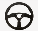 Motamec Race Rally Steering Wheel Semi Dish 350mm Black Suede Black Spoke