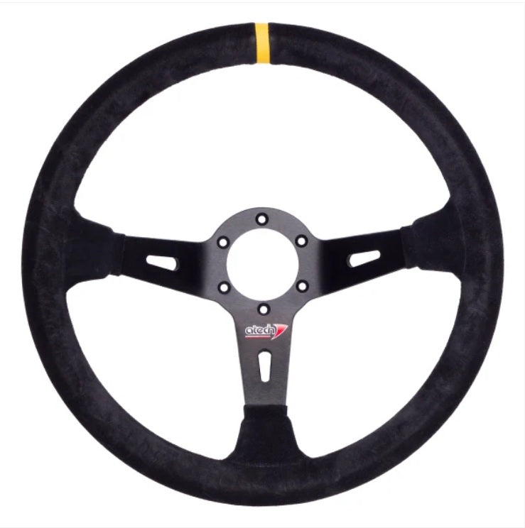 Atech 350mm 90mm Dish Suede Steering Wheel