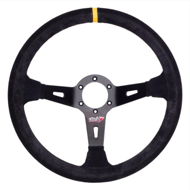 Atech 350mm 65mm Dish Suede Steering Wheel