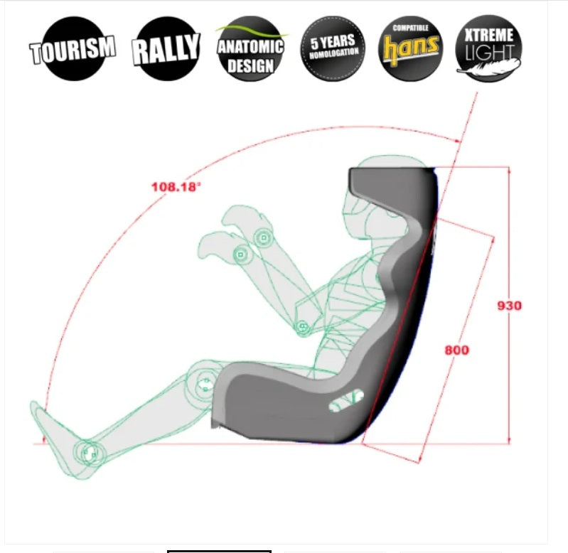 Atech Motorsport NORTH Racing Seat FIA Standard 8855-1999