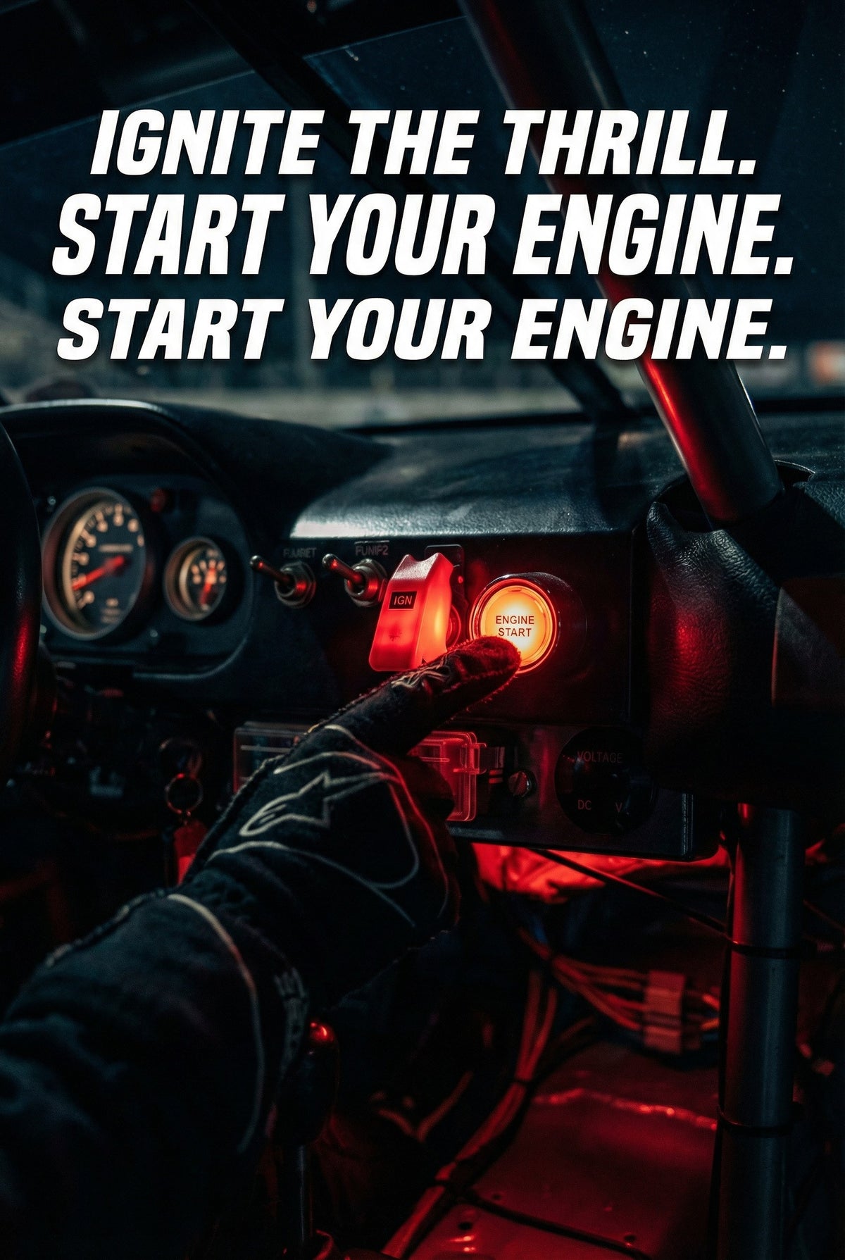 Motorsport illuminated Push Button Engine Starter Switch 12v 50amp