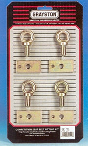 Motorsport Rally Race Harness 4 Piece Eye and Plate Fitting kit