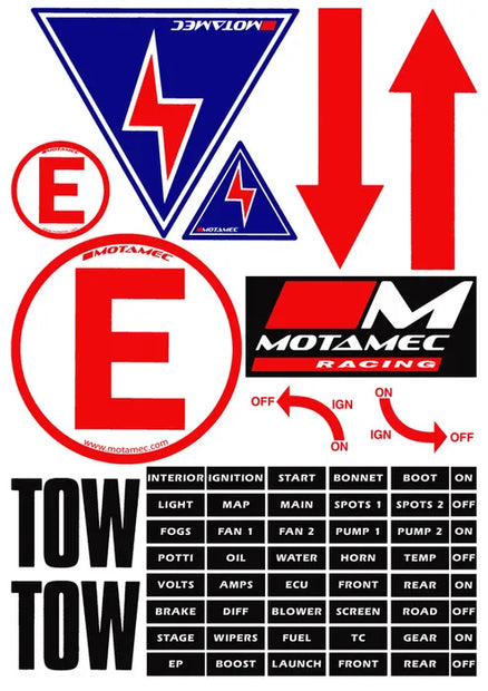 Motorsport Scrutineer Safety Sticker Sheet