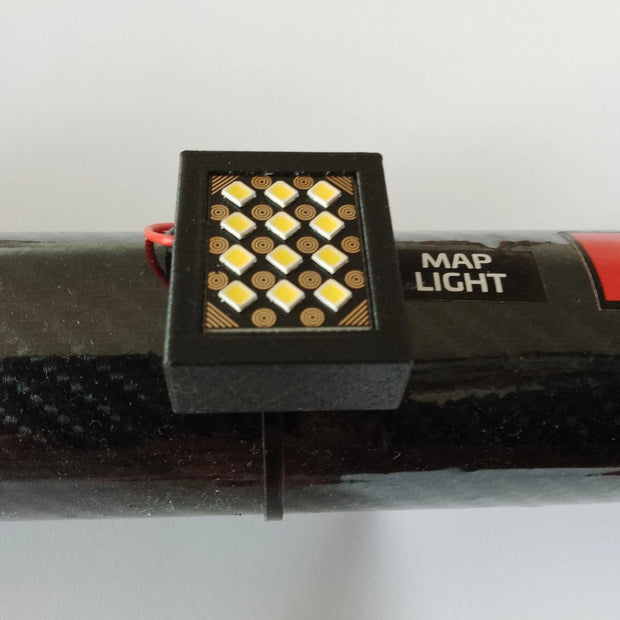 Golau Mewnol Rally Codriver Navigator 12 LED 38mm 45mm mewn Cawell Rholio neu wedi'i Fowntio'n Wastad